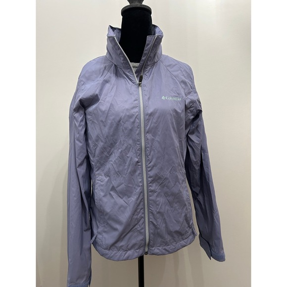 Columbia Lightweight Jacket Windbreaker Purple Packable Women's Medium - Picture 1 of 5